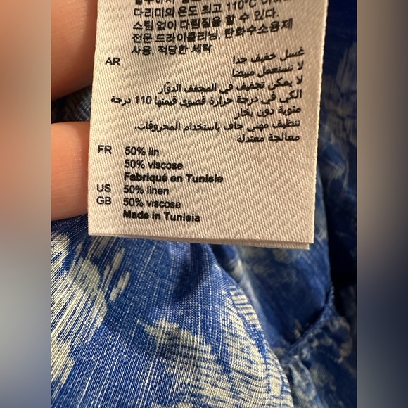 NWOT Sandro Pernille Palm Print Linen Dress Size 38/Medium. - Picture 7 of 10